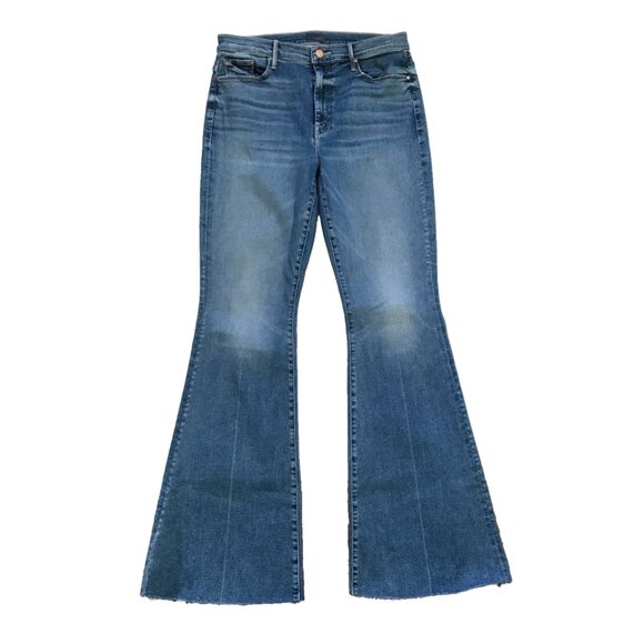 Mother the Super Cruiser Flare Jeans Womens 31 Blue Going Full Circle High Rise - Picture 3 of 15